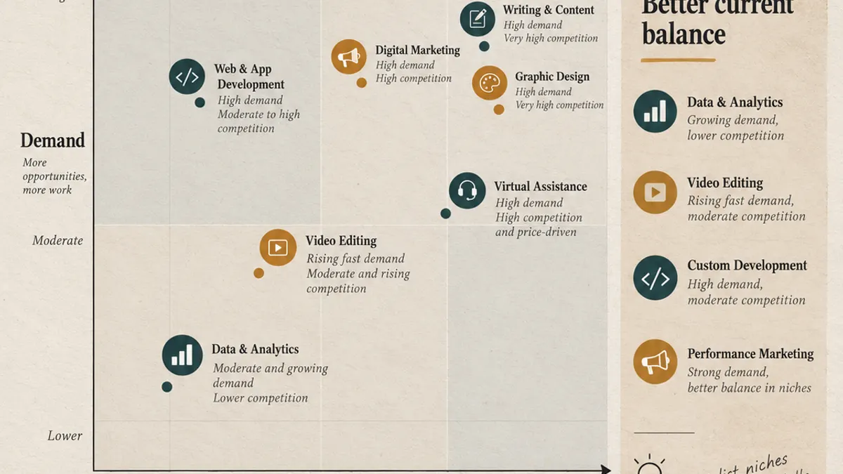 Demand versus competition across freelance skills in India