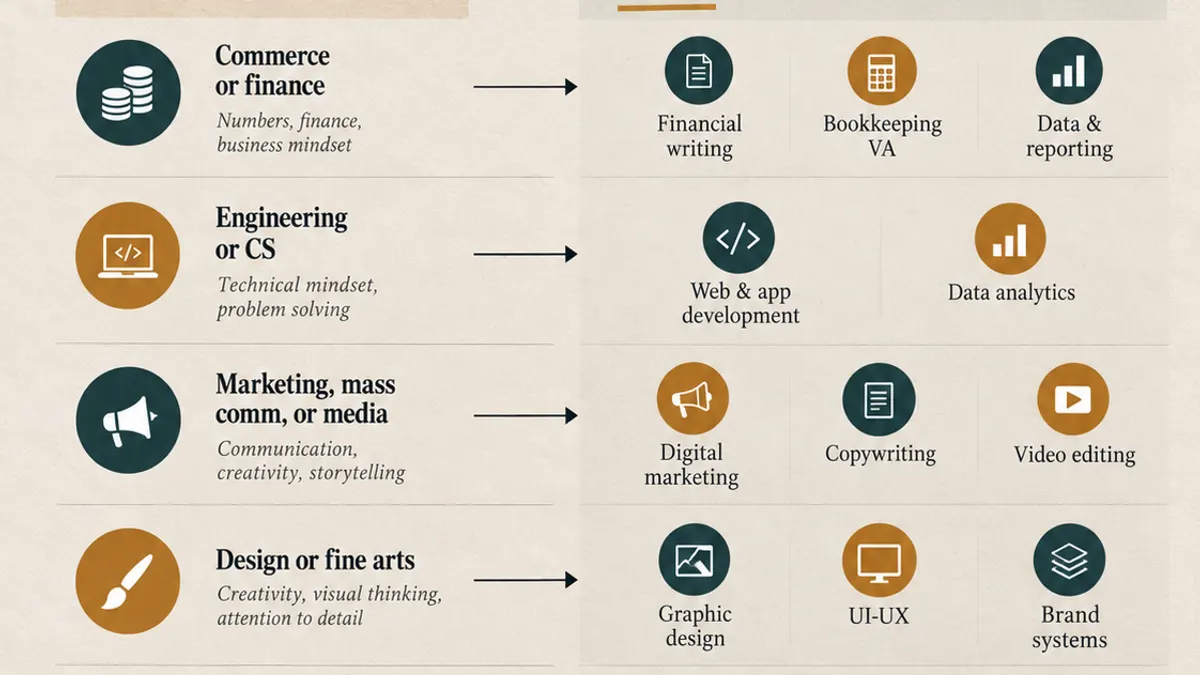 Freelance skill choices based on a person's background